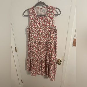 J Crew Watermelon tiered dress size 12